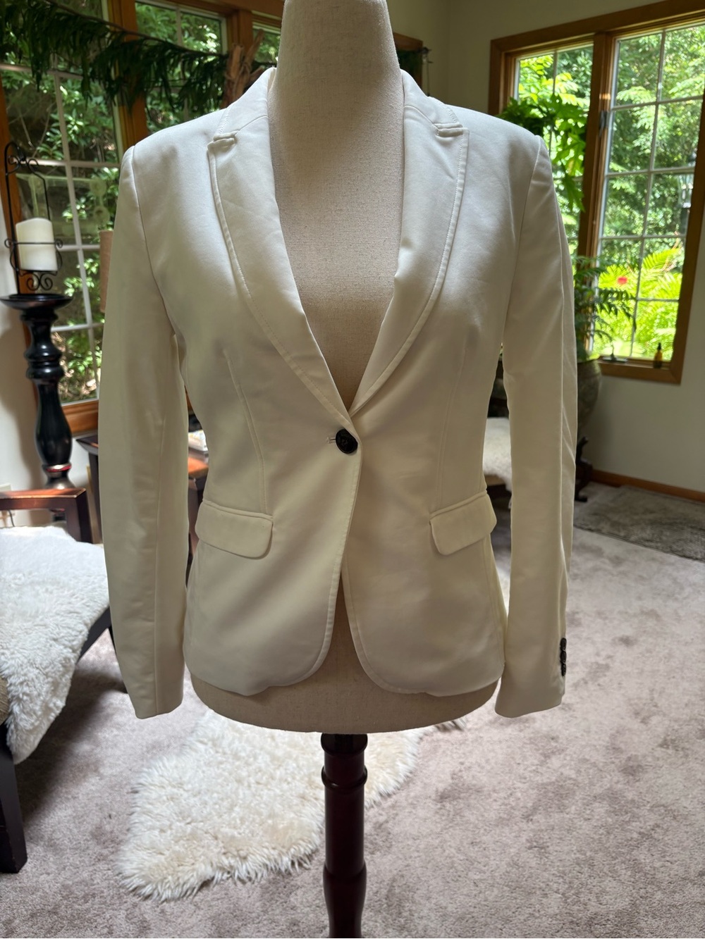 Forever 21 White Single-Button Tailored Blazer